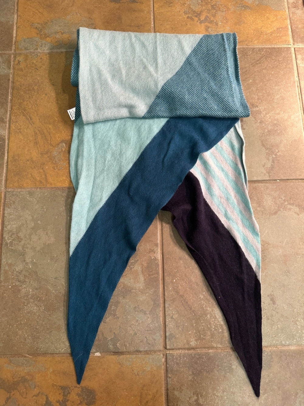 Smartwool Snowline Point Stripe Scarf deep marlin Blue Long Wool Blend